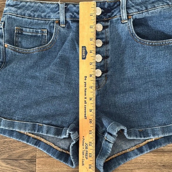 PacSun Blue Jean Shorts High-Waisted Cuffed - Picture 7 of 8